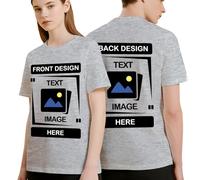 CustomSolo Custom T Shirt with Photo Text, Unisex Double-Sided Personalised T Shirt for Men & Women, Customised Shirt for Gifts, Company Logo, Family, Special Activity, Birthday, 100% Cotton