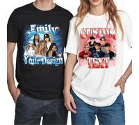 CustomSolo Personalised T Shirt with 2 Text,Custom T Shirt,Valentines Gifts for Birthday Music Fans,Design Your Own Bootleg Rap T Shirts, Unisex/100% Cotton