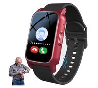 customty Senior Fall Detection Smart Watch with Sos & GPS, Elderly Watch with Health Monitoring, Ip67 Waterproof, Emergency Alert Bracelet for Thanksgiving, Halloween, Christmas, New Year's Day(Red)