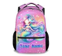 CustomWish Mermaid Backpack for Girls - Personalised Kids Bookbag with Name, Ideal for Preschool, Primary, Toddler Travel & Back to School Gifts