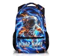 CustomWish Personalised Astronaut Rucksack for Boys Kids Teens School Bags - Durable Lightweight Space Schoolbag for Primary Secondary