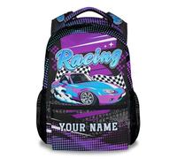 CustomWish Personalised Car Backpack for Boys - 17 Inch Cool Lightweight School Bag, Durable & Adjustable Straps, Perfect for School & Travel