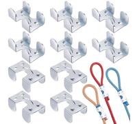 CustomyLife 10pcs 1/4" Heavy Duty Double Rope Clamp, Zinc Plated Twisted or Braided Wire Rope Clips, Metal Rope Loop End Clip for DIY Dog Leashes Key Chains Horse Leads Bridle Reins- Silver