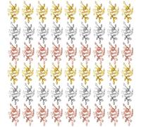 CustomyLife 150pcs Leaf Hair Jewelry for Dreadlock, Non-Faded Metal Braid Hair Beads, Locs Hair Cuff Clip Ring Charm Accessories for Earring Necklace DIY Craft-Gold & Silver & Rose Gold