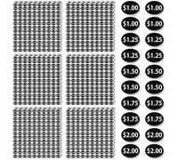 CustomyLife 1560pcs Black Vending Machine Price Labels, $1.00 $1.25 $1.50 $1.75 $2.00 $2.50, 12 Sheets Snack Vending Machine Price Stickers for Soda Beverage Business Stores, Black