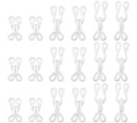 CustomyLife 36 Pairs Sewing Hooks and Eyes Closure 2/3/3.5mm White Metal Bra Hooks Replacement for Clothing Replacement Trousers Skirts Craft
