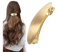 CustomyLife 3inch Oval Hair Barrette Vintage Metal Large Hair Clip Gold French Wedding Prom Formal Hair Accessories for Women Girls Long Thick Hair