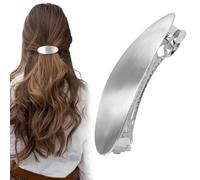 CustomyLife 3inch Oval Hair Barrette Vintage Metal Large Hair Clip Silver French Wedding Prom Formal Hair Accessories for Women Girls Long Thick Hair