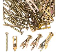 CustomyLife 60pcs Self Drilling Drywall Anchors with Screws Kit, Zinc Plated Steel Self Drilling Wall Anchors Heavy Duty, No Drill or Holes Expansion Screws for TV Shelf Straps Bike Cabinets(30 Sets)
