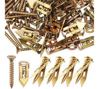 CustomyLife 60pcs Self Drilling Drywall Anchors with Screws Kit, Zinc Plated Steel Self Drilling Wall Anchors Heavy Duty, No Drill or Holes Expansion Screws for TV Shelf Straps Bike Cabinets (30 Sets)