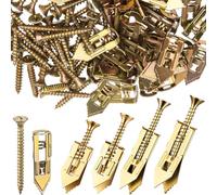 CustomyLife 80pcs Self Drilling Drywall Anchors with Screws Kit, Zinc Plated Steel Self Drilling Wall Anchors Heavy Duty, No Drill or Holes Expansion Screws for TV Shelf Straps Bike Cabinets (40 Sets)