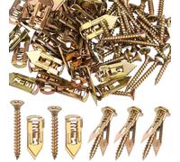 CustomyLife 80pcs Self Drilling Drywall Anchors with Screws Kit, Zinc Plated Steel Self Drilling Wall Anchors Heavy Duty, No Drill or Holes Expansion Screws for TV Shelf Straps Bike Cabinets (40 Sets)