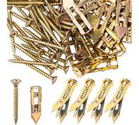 CustomyLife 80pcs Self Drilling Drywall Anchors with Screws Kit, Zinc Plated Steel Self Drilling Wall Anchors Heavy Duty, No Drill or Holes Expansion Screws for TV Shelf Straps Bike Cabinets (40 Sets)