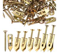 CustomyLife 90pcs Self Drilling Drywall Anchors with Screws Kit, Zinc Plated Steel Self Drilling Wall Anchors Heavy Duty, No Drill Holes Expansion Screws for TV Shelf Straps Bike Cabinets (45 Sets)