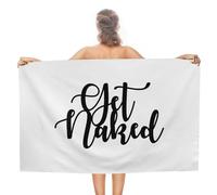 CustonCares Get Naked Beach Bath Towel Compact 31x51 Inch Soft Microfiber Cruises Beach Hotel Outside Towels Vintage Travel Towels Bridesmaid Gifts Birthday Gift