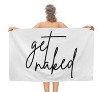 CustonCares Get Naked Beach Towels Compact 31x51 Inch Pre-Washed Microfiber Pool Cruises Hotel Beach Towels Inspirational Adult Bath Towel Bachelorette Party Favor Vacation Gift