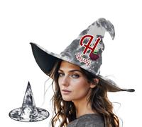 custyoulife Custom Witch Hat Wicked, Personalised Women Halloween Witch Hat, for Party Masquerade Cosplay Costume Accessory, Masquerade Style Wide Brim Gandalf Halloween. (multicoloured 2)