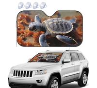 Cut Baby Sea Turtle Car Windshield Sun Shade,Foldable Front Window Sun Visor Protector Uv Reflective Windshield Sunshade Covers Universal Car Accessories 51x27.5 Inch