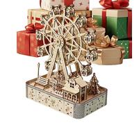 Cut Basswood - Mechanical Motion Model, 183 Pieces with LED Lights, Cognitive Development for Puzzle Lovers, Kit, Artistic Display Piece Hobby, Professional Ferris Wheel Men Women Teens Kids