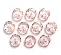 Cut Edge Clear Pastel Round 2 Hole Buttons - 15mm Wide - Pack of 10 (Orange)