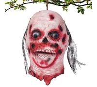 Cut Face Accessory Halloween Face Accessories Scary Realistic Latex Bloody Face with Wig Haunted Home Decor No Smell Face Face Prop Face Prop