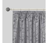 Cut Glass - Brushed Silver Extendable Curtain Pole with Rings and Pair of End Finials - 1.2 - 2.1m - Emma Barclay | TJ Hughes