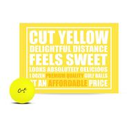 Cut Golf - Soft Feel Peak Distance Golf Balls - One Dozen Decreased Ball Spin - Improved Accuracy, Green Side Control, Distance, Ball Flight, Visibility - Matte - Yellow Golf Balls
