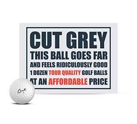 Cut Grey Golf Balls, 3 Piece Urethane (One Dozen), White