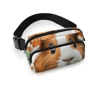 Cut Guinea Fanny Pack for Women Men Waist Bag Belt Bag Adjustable Casual Bag for Travel Sports Hiking, white, 7.9x5.1inches