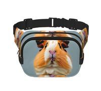 cut guinea pig Print Square Double Layer functionality Waist Bag Unisex Crossbody Pack Travel Workout, Black, One Size