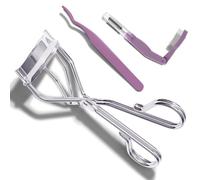 CUT IT 3-in-1 Eyelash Curler Set w/3 Replacement Pads (Soft/Medium/Firm) - Professional Lash Curler for Natural, Fake, Curly or Straight Lashes, Suitable for Professional Salon or Home Use, Purple
