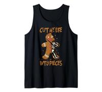 Cut Me Into Pieces Funny Gingerbread Skeleton Christmas Tank Top