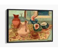 Cut melons, by Frances Hodgkins Canvas Floater Frame Print Picture Art - Black Frame 36 inch wide x 24 inch high