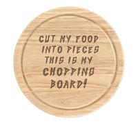 Cut My Food Into Pieces Wooden Chopping Board Serving Board Round 25cm