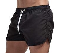 cut off shorts men Mens Athletic Shorts Stretchy Quick Dry Gym Running Shorts Comfy Soft Bodybuiding Shorts Outdoor Jogger Shorts with Pockets(Black-c,L)