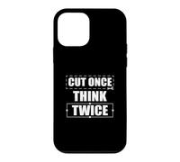 Cut Once Think Twice Funny Film Editing For A Video Editor Case for iPhone 12 mini