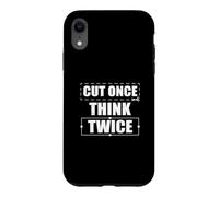 Cut Once Think Twice Funny Film Editing For A Video Editor Case for iPhone XR