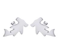 Cut-out Hammerhead Shark Earring Stainless Steel Minimalist Shark Stud Earrings for Women Men Cute Fish Jewelry Gift (silver)