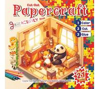Cut-Out Papercraft Activity Book for Children 5yr+: Create 21 Cute & Funny Animal Jigsaw Puzzles - Color, Cut, and Craft for Creativity, Motor Skills, and Screen-Free Fun
