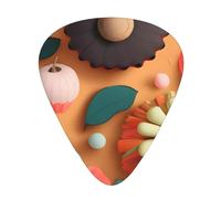 Cut Paper With Colourful Sunflowers Fashion Colour Guitar Picks 12 Packï¼Œ For Acoustic Guitar Electric Guitar Ukulele.One Size