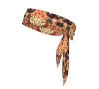 Cut paper with colourful sunflowers Printed Headband Unisex Dry Headband,Adjustable Elastic Sweat Band with Back Tie Design