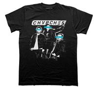 Cut Photo Band Logo T Shirt Churches Black L