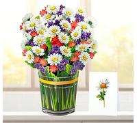 CUT POPUP.COM CUTPOPUP Multi Color Daisy Bouquet-Birthday Cards for Women,Mothers Day Card Pop Up,26x30cm 3D Pop Up Greeting Card for Wife Mum Daughter Her Girl Sister(Daisy 26x30)US8-83UK,(US8-83)