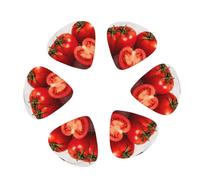 (Cut red tomatoes) 12 Pack Guitar Picks with Case 3 Different Thickness Plectrums for Acoustic Electric Guitar Ukulele
