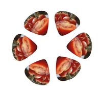 (Cut red tomatoes) 12 Pack Guitar Picks with Case 3 Different Thickness Plectrums for Acoustic Electric Guitar Ukulele
