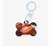 (Cut red Tomatoes) Bone Shaped Acrylic Pet ID Tag Lightweight Dog Tag Cute Printed Cat Necklace Decoration