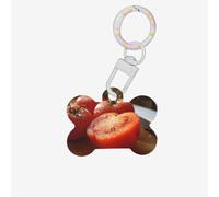 (Cut red Tomatoes) Bone Shaped Acrylic Pet ID Tag Lightweight Dog Tag Cute Printed Cat Necklace Decoration