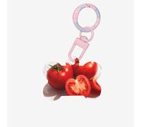 (Cut red Tomatoes) Bone Shaped Acrylic Pet ID Tag Lightweight Dog Tag Cute Printed Cat Necklace Decoration