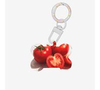 (Cut red Tomatoes) Bone Shaped Acrylic Pet ID Tag Lightweight Dog Tag Cute Printed Cat Necklace Decoration