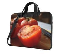 (Cut red tomatoes) Slim Laptop Bag with Strap Portable Laptop Sleeve Tote Case for Travel Business Men Women, Cut Red Tomatoes, 14 inch
